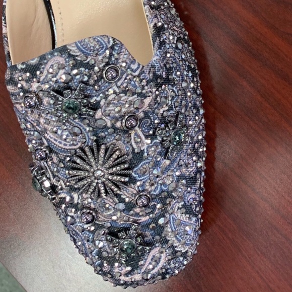 Italina Paisley Rhinestone Slide In Flat Mule 10 - Picture 10 of 10